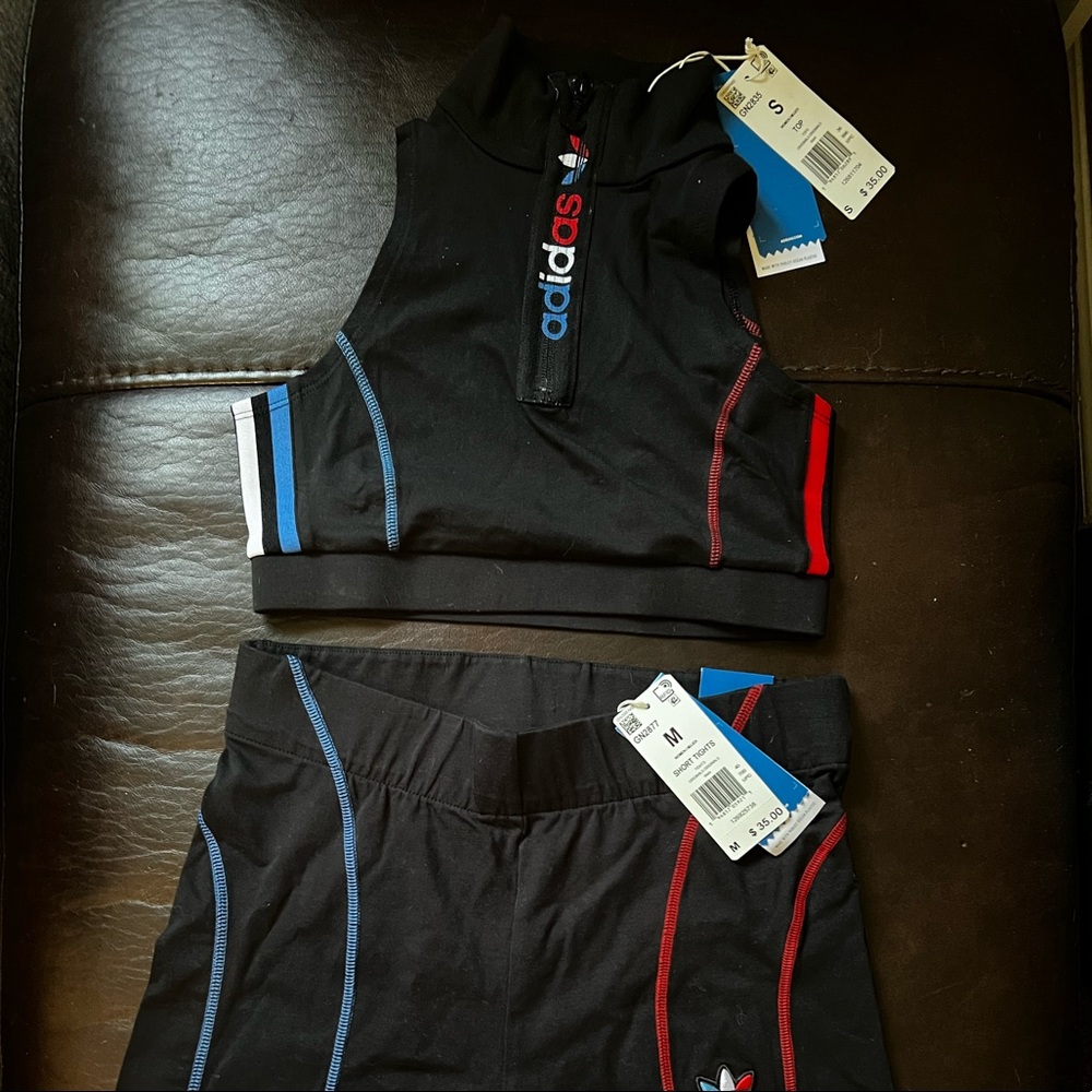 Adidas USA biker short set